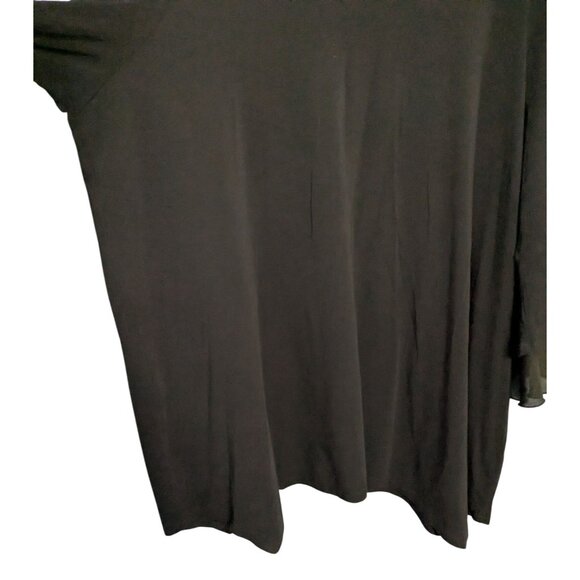 Westbound Woman Black 3X Flowy Tunic Top Ruffle Sleeves Sheer Accents - Picture 8 of 11
